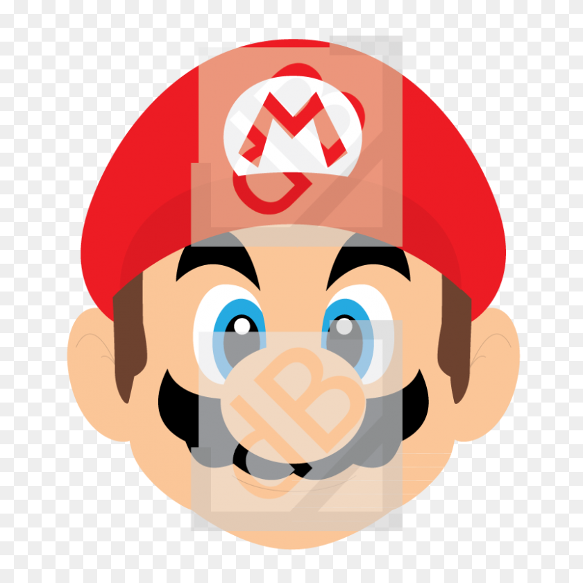 800x800 Голова Супер Марио - Голова Марио Png