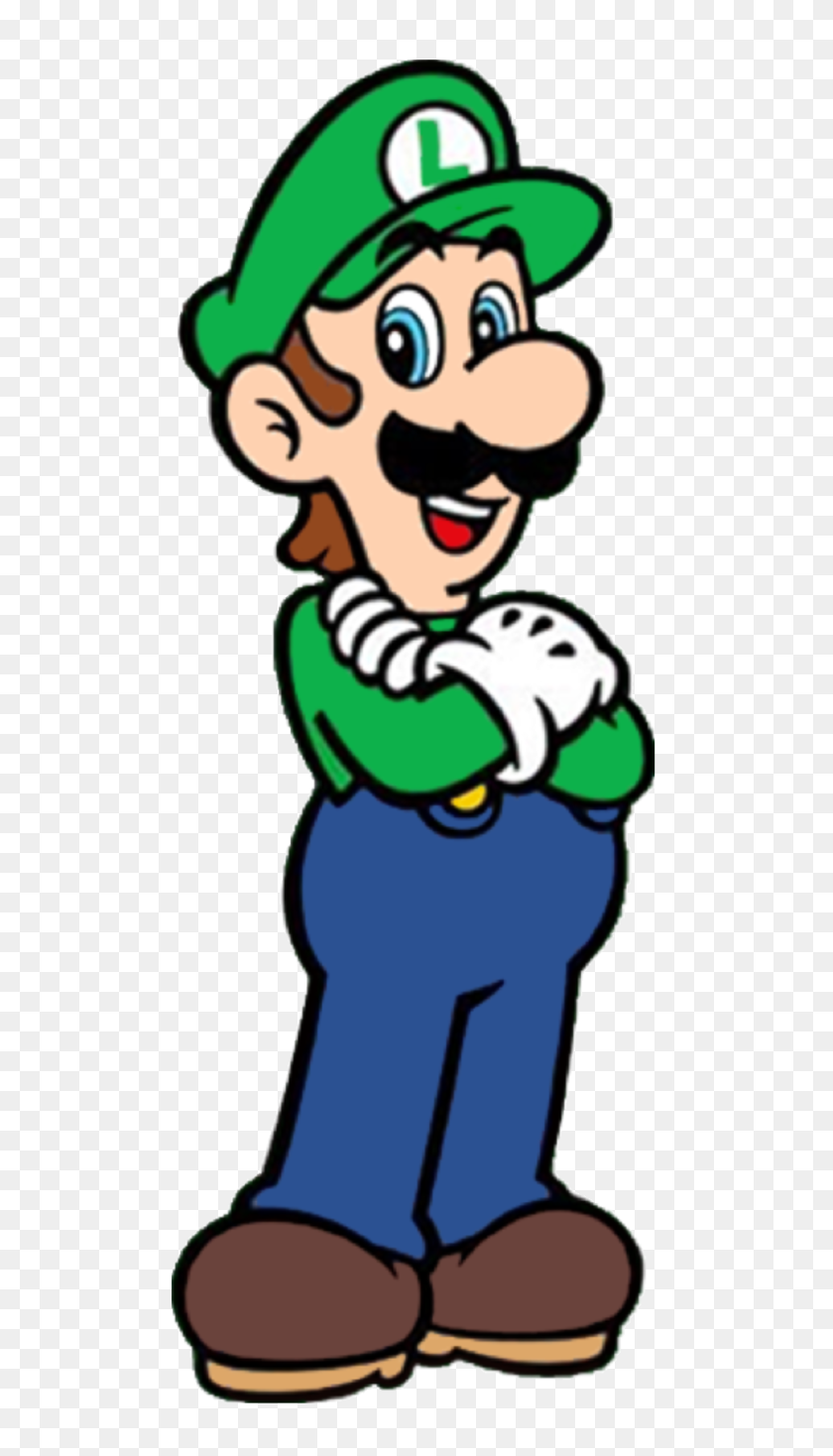 568x1408 Super Mario Luigi Arm Crossed - Mario And Luigi Clipart