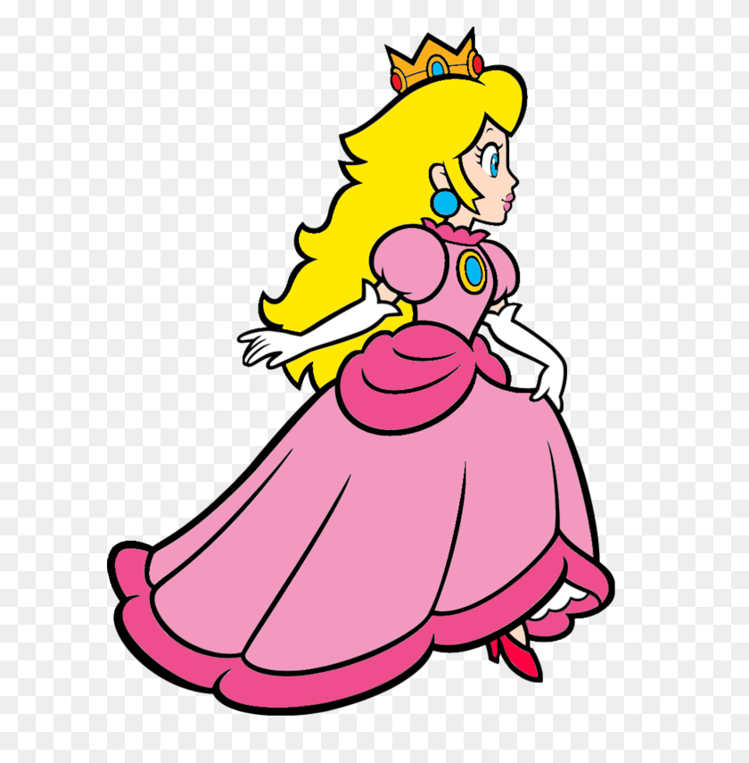 600x795 Super Mario Princess Peach Run - Princess Peach PNG