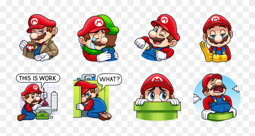 1400x700 Super Mario Telegram Stickers On Behance - Mario Head PNG