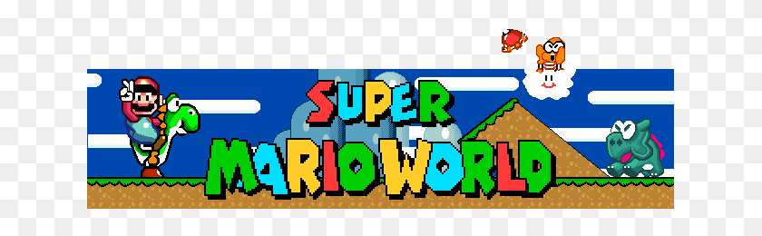 647x200 Super Mario World Bitstalgic - Super Mario World Png