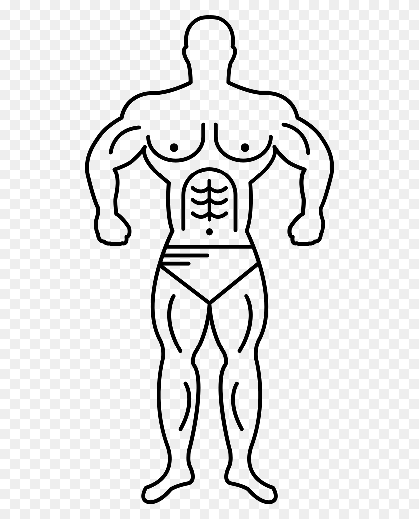 500x981 Super Muscle Man Outline Png Icon Free Download - Muscle Man PNG