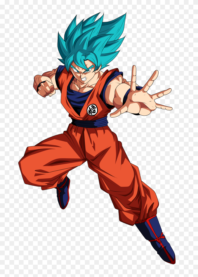 719x1112 Super Saiyan Blue Goku - Dragon Ball Fighterz Logo PNG