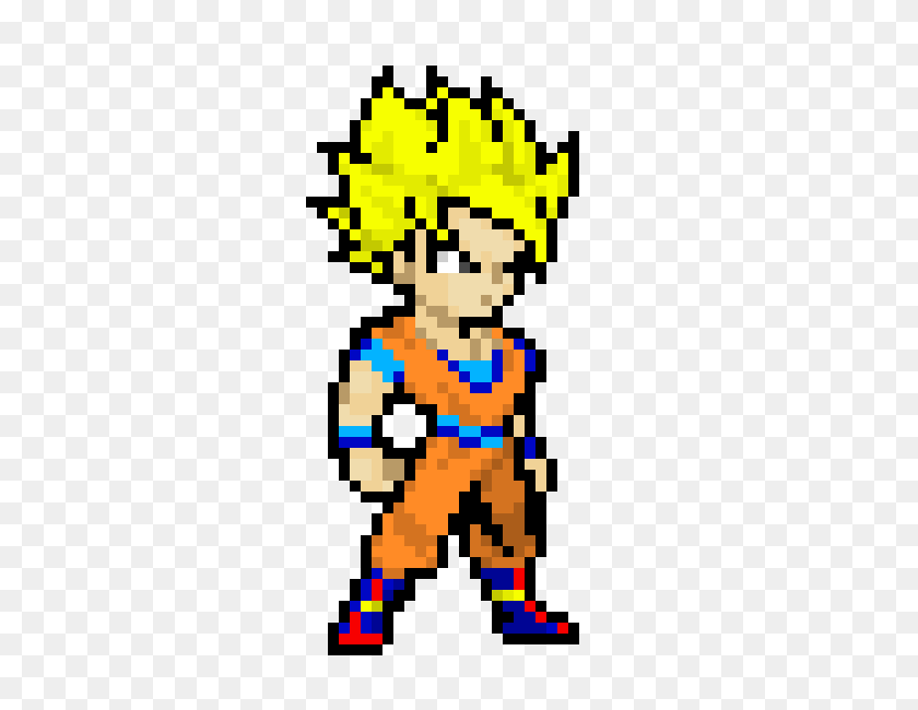 400x590 Super Saiyan Goku Pixel Art Maker - Super Saiyan Goku PNG