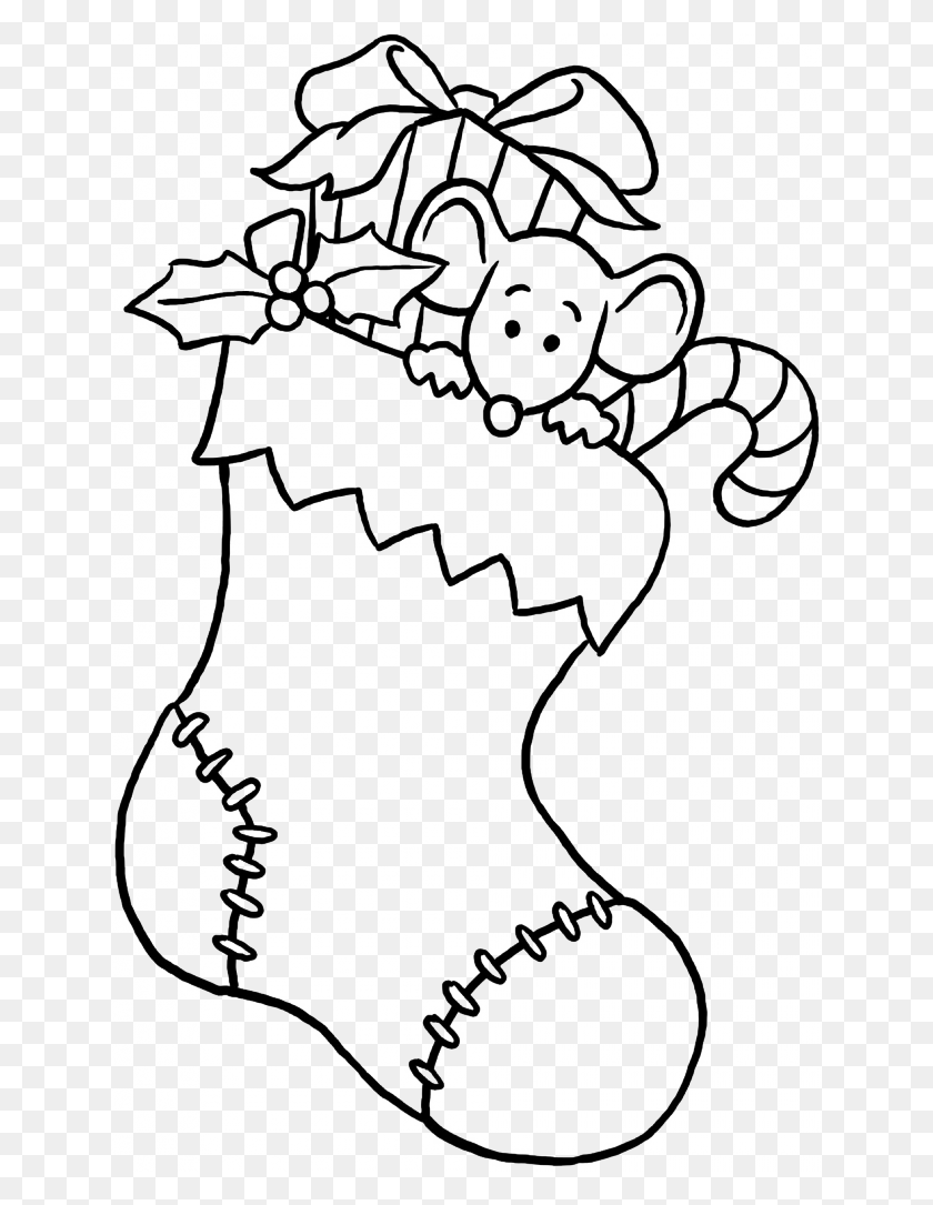 640x1025 Superb Printable Christmas Stocking Coloring Pages - Christmas Clipart Black And White