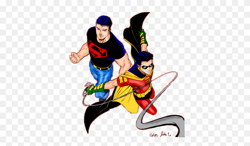 400x432 Superboy And Robin - Superboy PNG