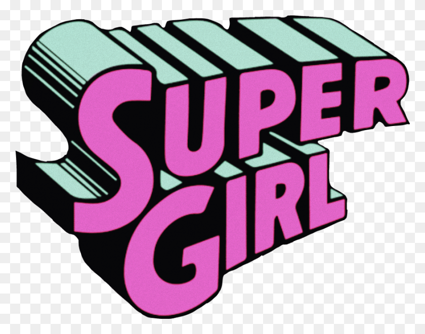 876x674 Supergirl Super Girl Letters Text Pink Pinktext Pinklet - Supergirl Logo PNG