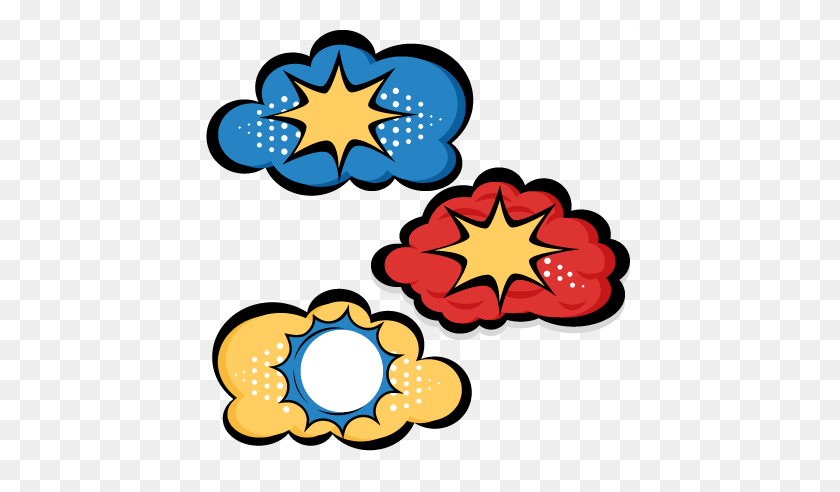 432x432 Superhero Clouds Cutting For Scrapbooking Superhero - Hero Central Vbs Clipart