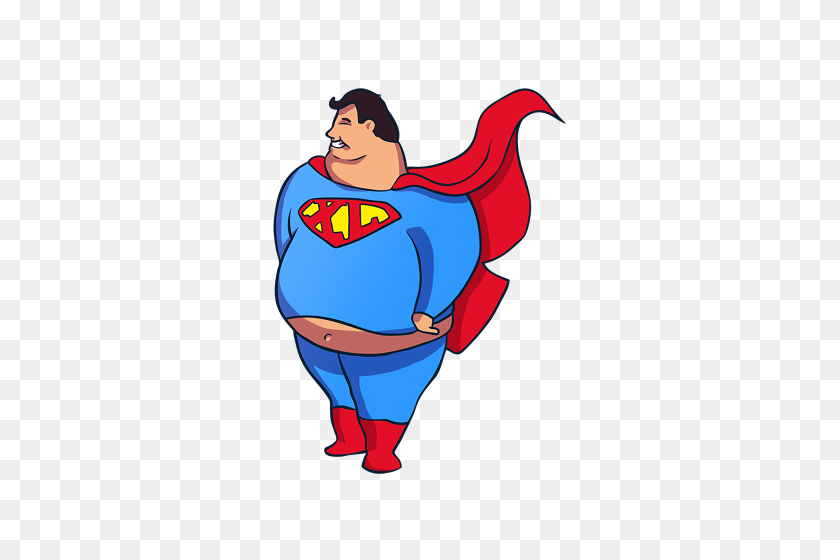397x500 Superheroes If They Were Fat - Fat Guy PNG