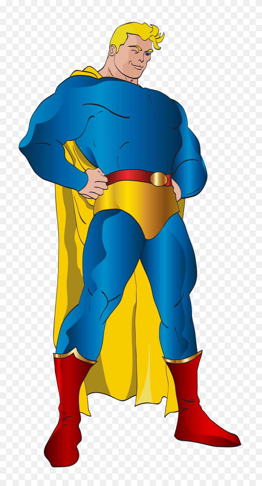 3206x6166 Мультфильм Супермен Желтая Верхняя Одежда Иллюстрации - Лига Справедливости Клипарт