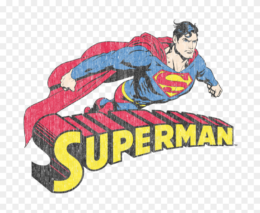 792x640 Superman Flying Over Men's Long Sleeve T Shirt - Superman Flying PNG