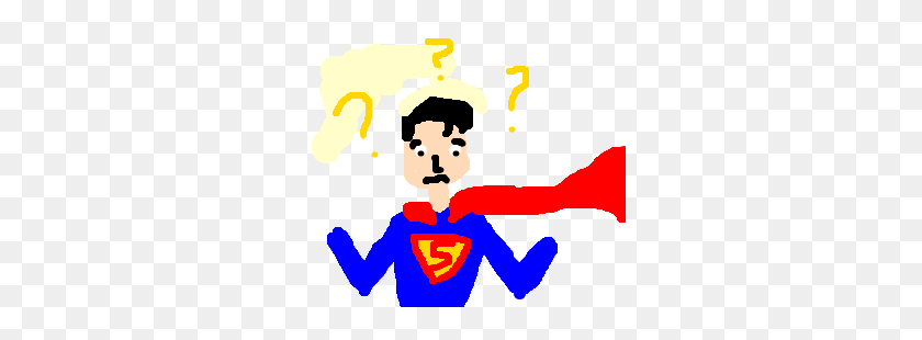 300x250 Superman Is Confused Because He Lost His Hands Drawing - Confused Person PNG