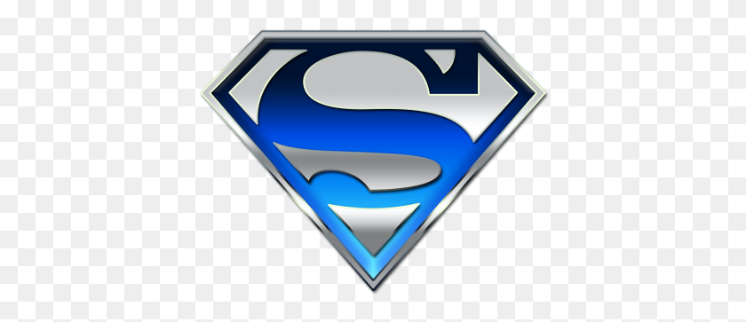 400x303 Логотип Супермена Голубая Картинка - Символ Супермена Png