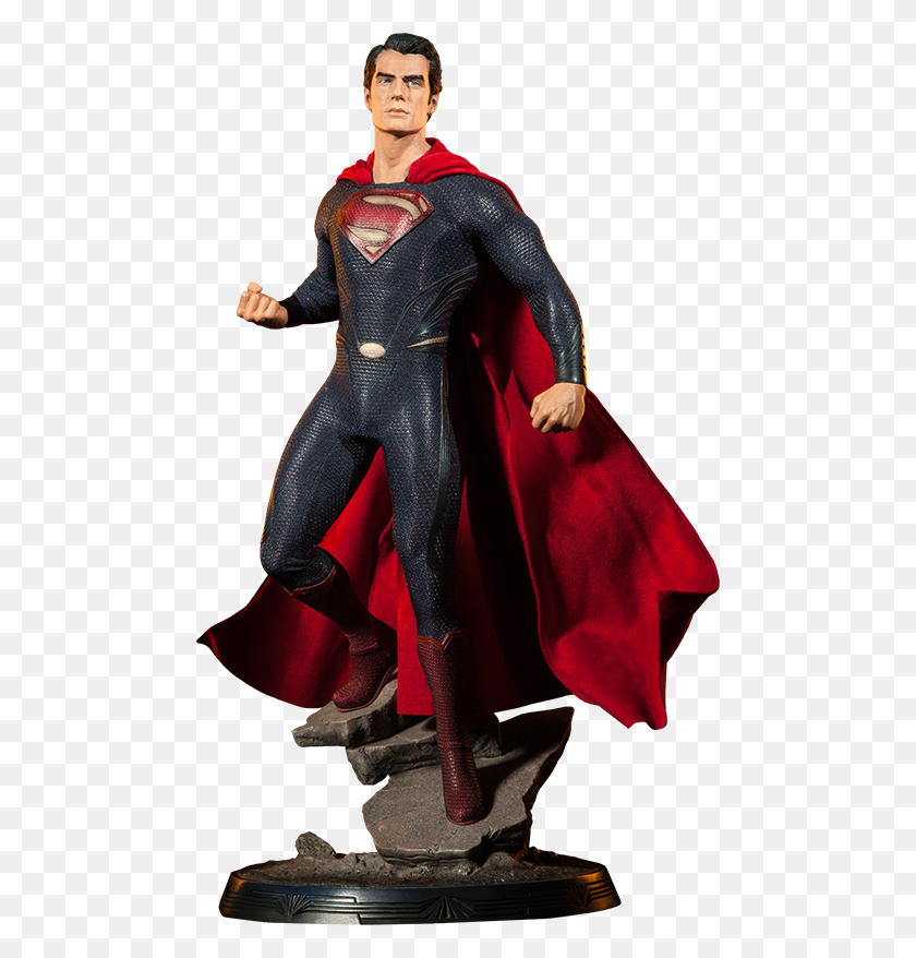 480x818 Superman Man Of Steel Superman Premium Format Statue Sideshow - Man Of Steel PNG