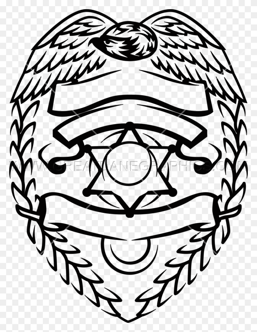 825x1086 Support Police Badge Production Ready Artwork For T Shirt Printing - Police Badge Clipart Black And White