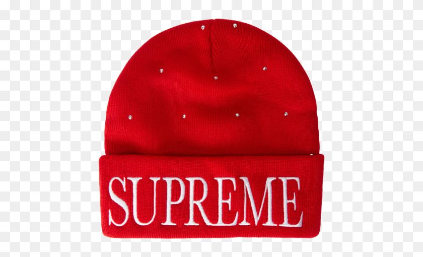 600x450 Supreme Studded Beanie Red - Supreme Hat PNG