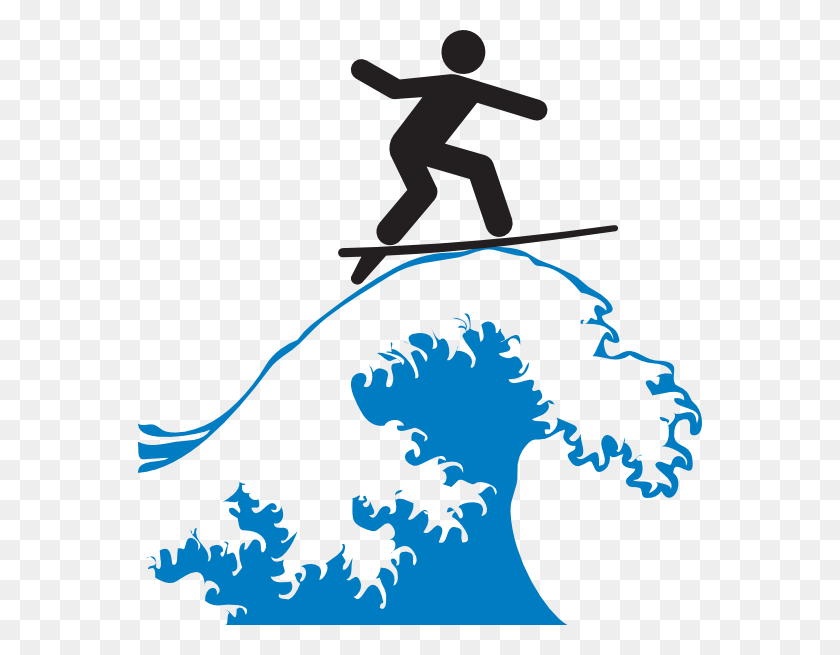 564x595 Surf Clip Art - Surfing Clipart