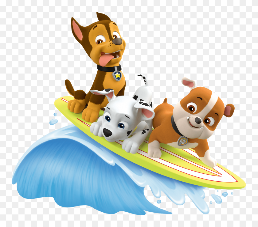 2000x1747 Surf With Rubble Marshall Paw Patrol Clipart Png - Rubble PNG