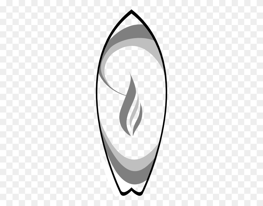 228x599 Surfboard Candle Black Clip Arts Download - Surfboard Clipart