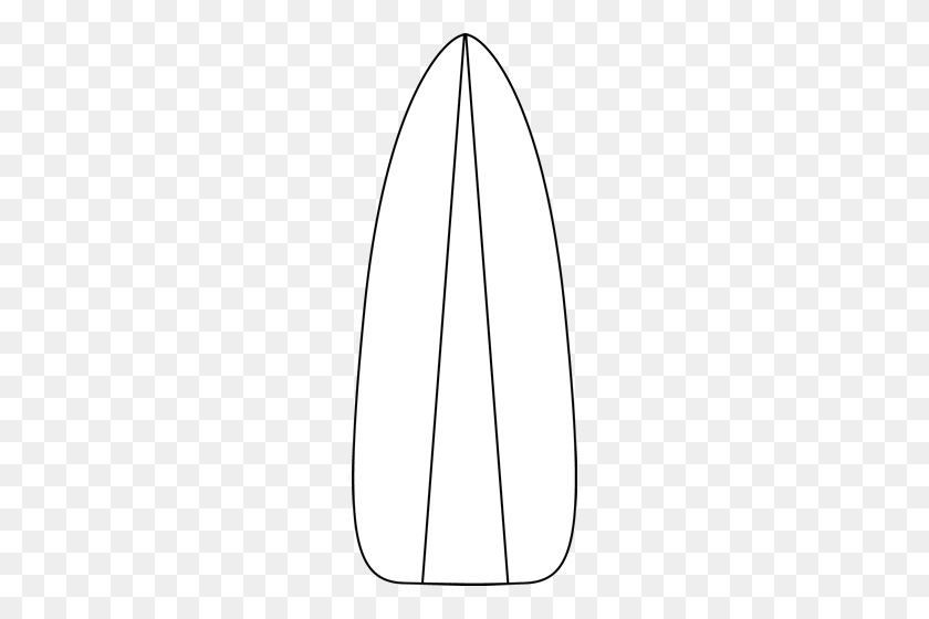 204x500 Surfboard Clipart Black And White - Nail Clipart Black And White