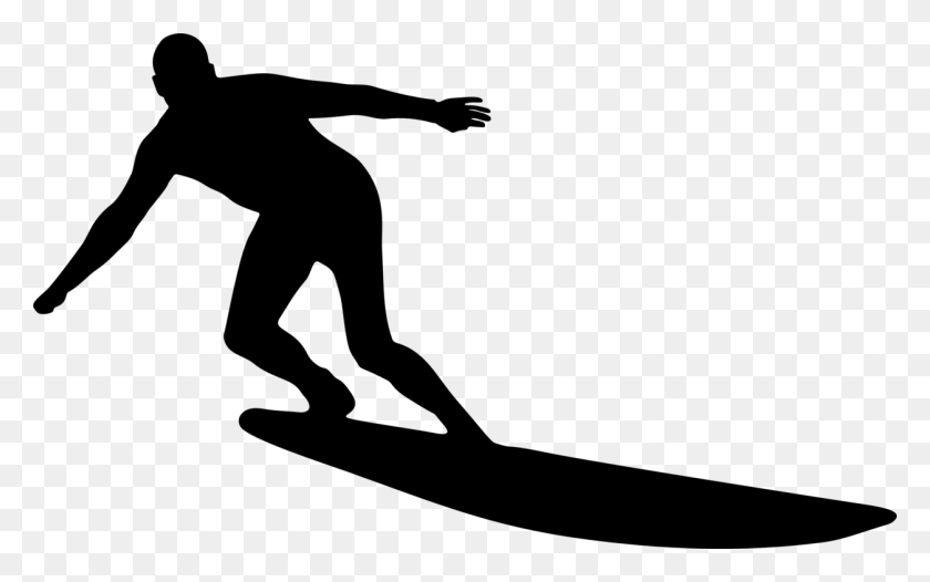 1254x750 Surfing Silhouette Surfboard Computer Icons Sports - Surfboard Clipart Black And White