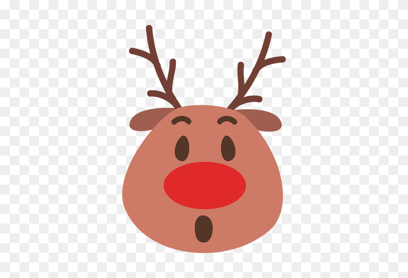 512x512 Surprise Reindeer Face Emoticon - Surprise PNG