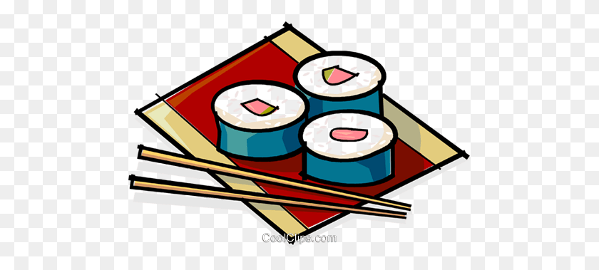 480x319 Sushi Y Palillos Royalty Free Vector Clipart Illustration - Sushi Clipart