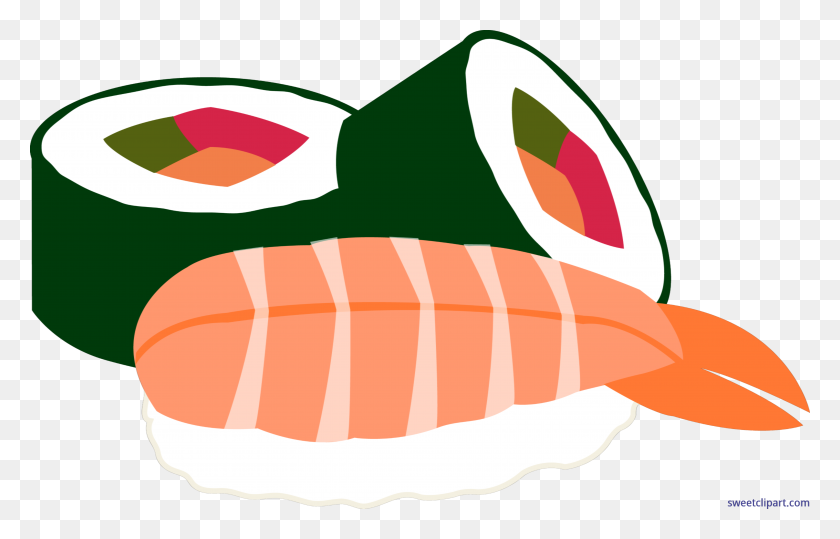 6002x3688 Sushi Rolls Futomaki Ebi Clip Art - Bun Clipart