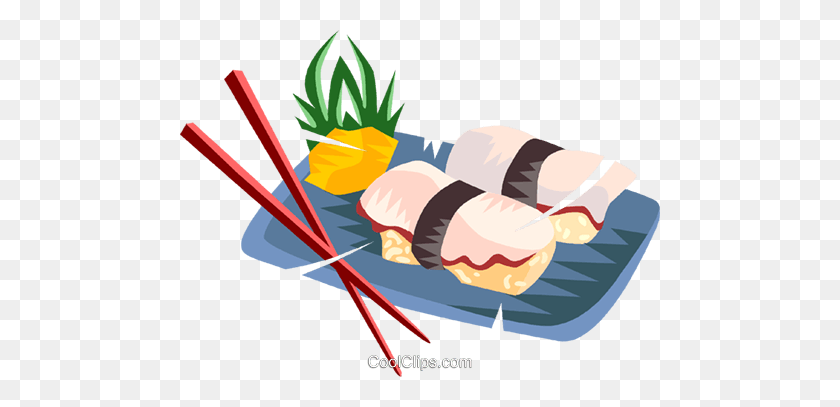 480x347 Sushi Royalty Free Vector Clip Art Illustration - Sushi Clipart