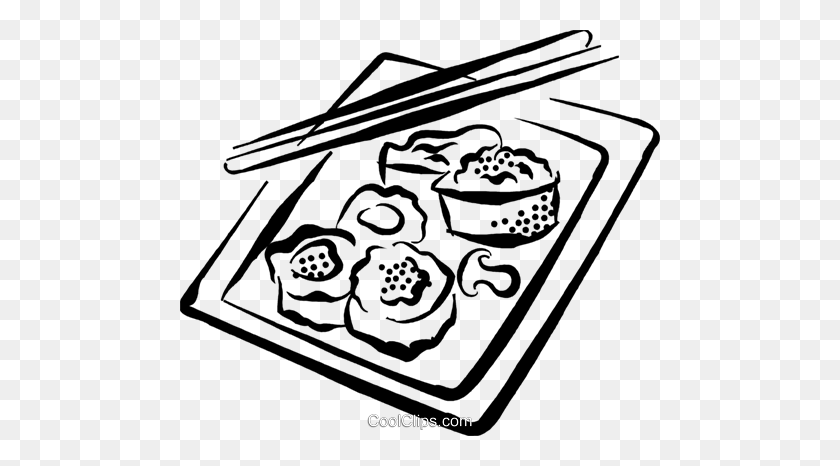 480x406 Sushi Royalty Free Vector Clip Art Illustration - Sushi Clipart