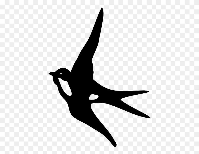 432x593 Swallow Clipart Black Bird - Cardinal Clipart Black And White