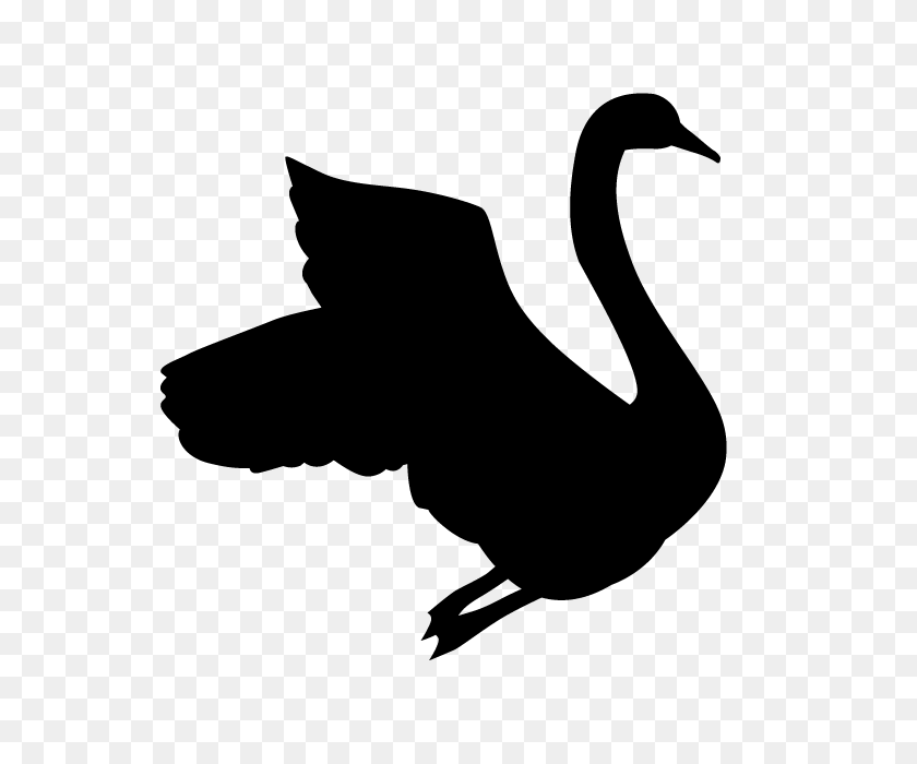 640x640 Бесплатные Иллюстрации Силуэт Животных Лебедь - Лебедь Клипарт