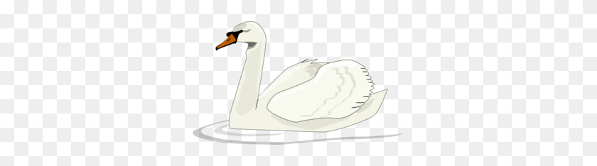 297x174 Swan Swimming Clip Art - Swan Clipart