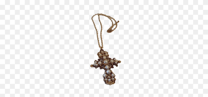 500x333 Swarovski And Pearl Cross Pendant Online Traditional Apothecary - Cross Necklace PNG