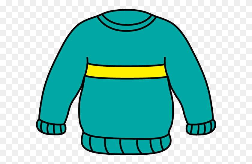 600x486 Sweater Clip Art - Turquoise Border Clipart