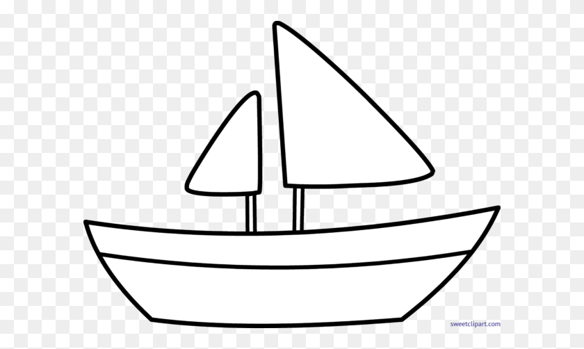 600x442 Sweet Clip Art - Sailboat Clipart Black And White