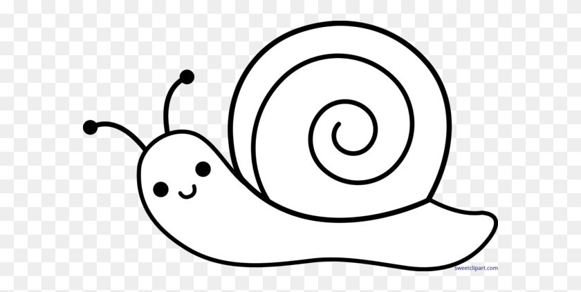 600x363 Sweet Clip Art - Snail Clipart Black And White