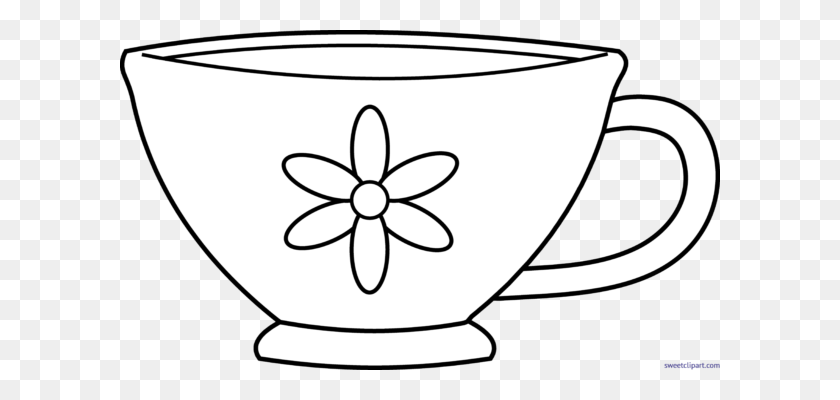 600x340 Sweet Clip Art - Tea Cup Clipart Black And White