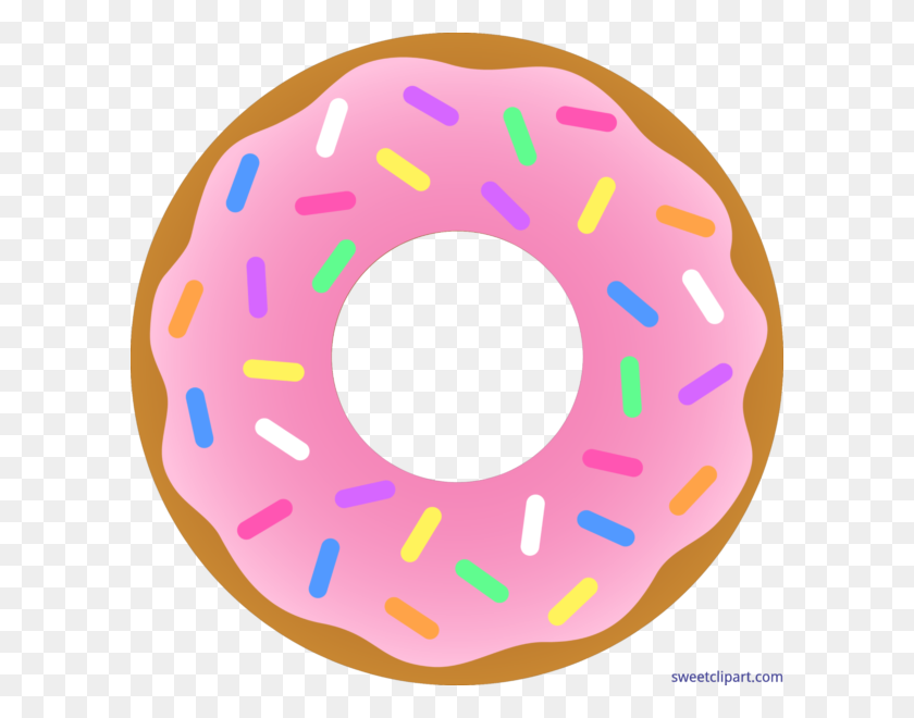 600x600 Sweet Clip Art - Donut Clipart Black And White