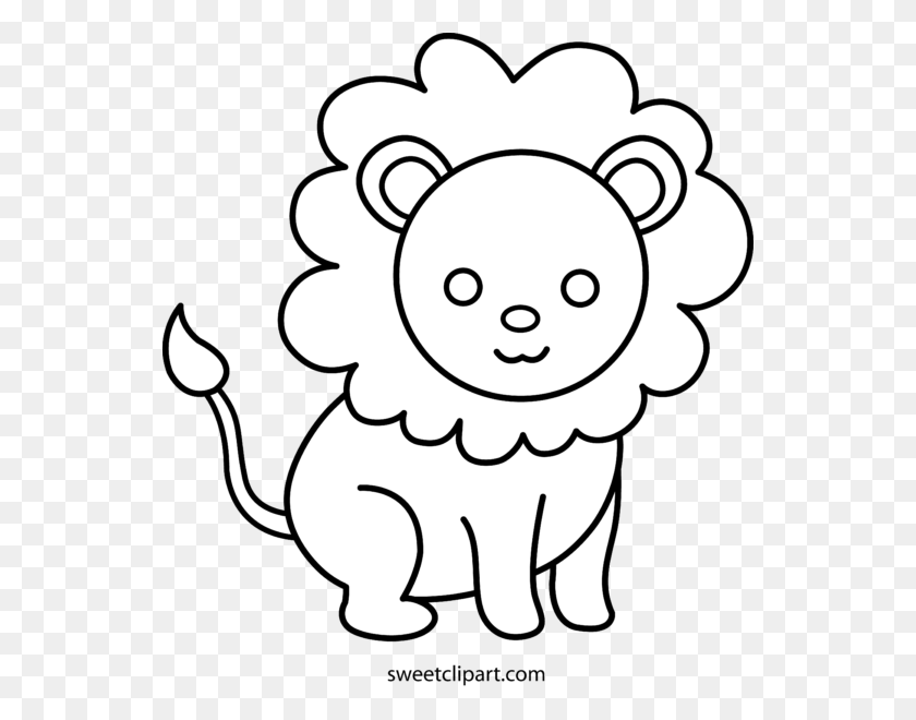 542x600 Sweet Clip Art - Lion Face Clipart Black And White
