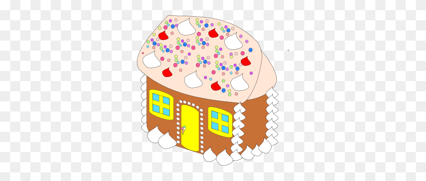 300x297 Sweet House Clip Art - Gingerbread House Clipart Free