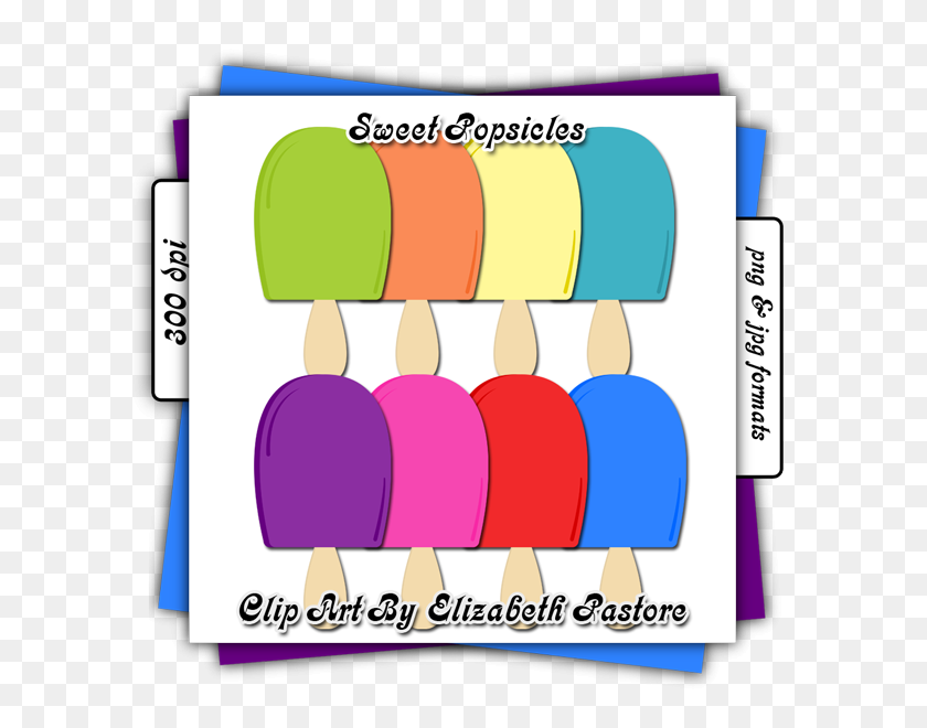 600x600 Sweet Popsicle Clip Art Consist Of Different Popsicles Lime - Blue Raspberry Clipart