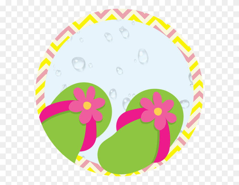 591x591 Piscina Fiesta Papel Baby Shower Clipart - Baby Flamingo Clipart