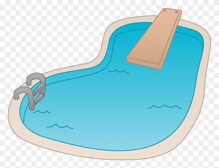 8339x6274 Swimming Pool With Diving Board - Free Swimming Clipart
