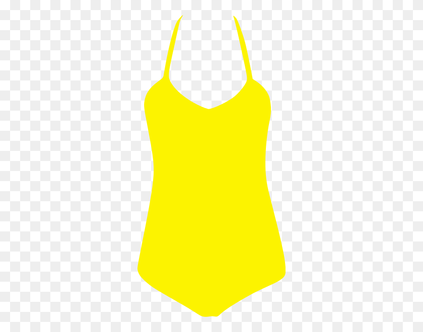 294x600 Swimsuit One Piece Yellow - Swimsuit Clipart