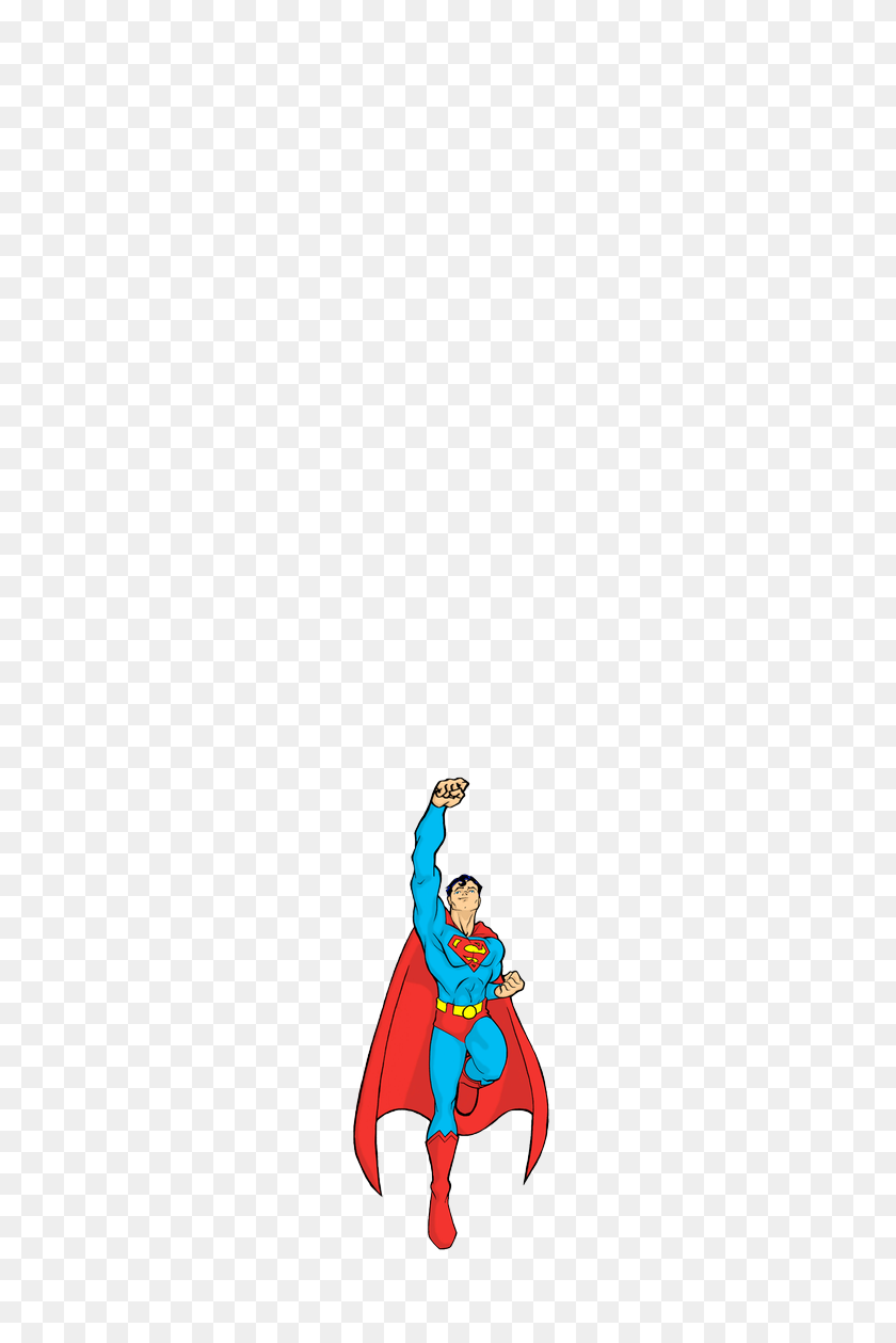 528x1199 Swipe Upwards - Superman Flying PNG