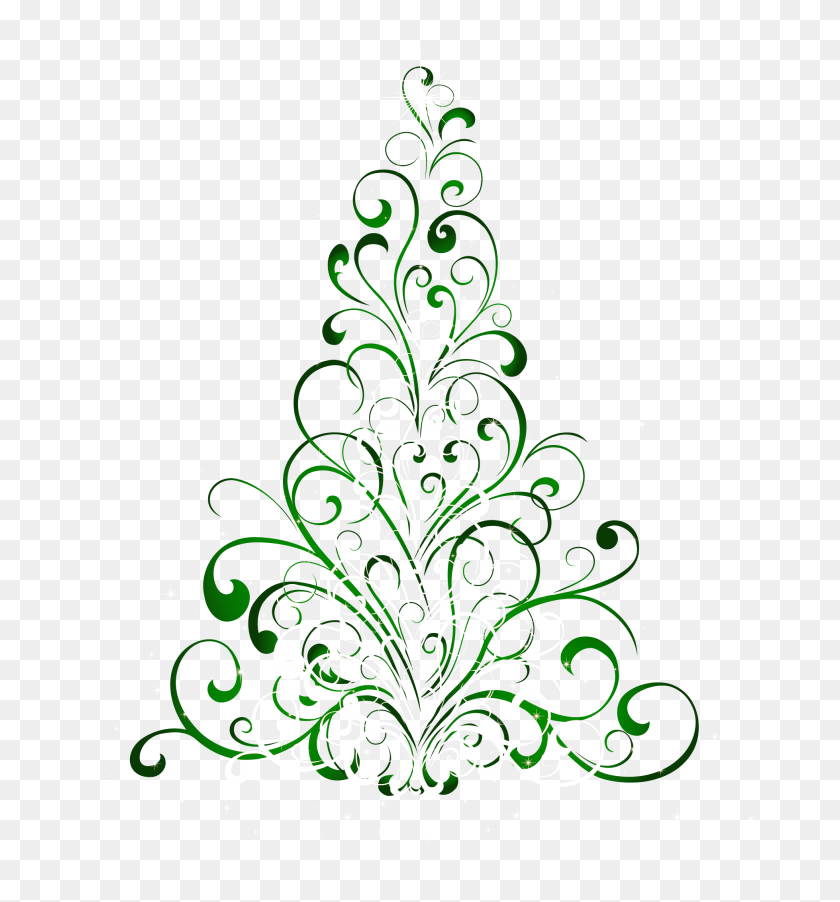 1958x2114 Swirl Christmas Tree Clipart Collection - Swirl Design Clipart