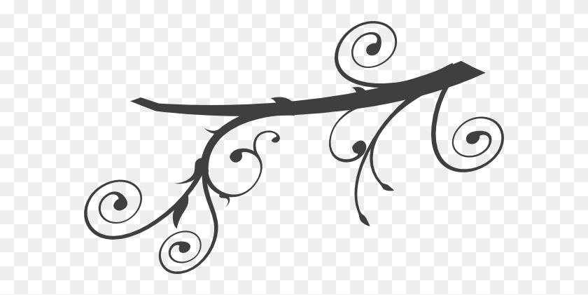 600x361 Swirl Clipart Branch - Tree With Roots Clipart Free