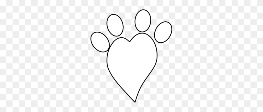 261x297 Swirl Heart Outline Clipart With Paw Collection - Heart Outline Clipart Black And White