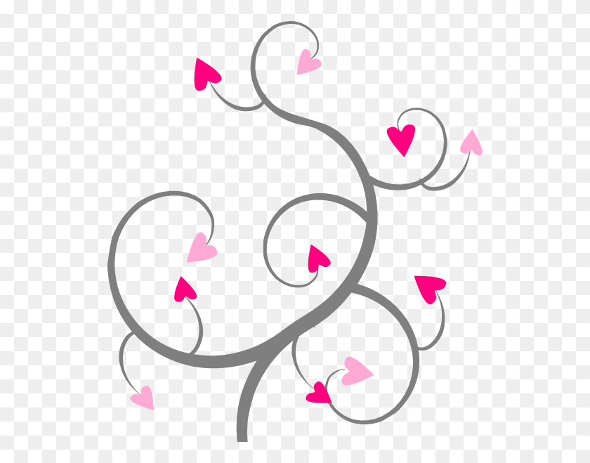 534x599 Swirl Hearts Clip Art - Heart Border Clipart